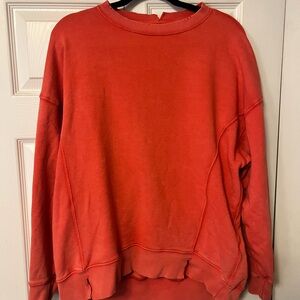 aerie orange/red crewneck size S